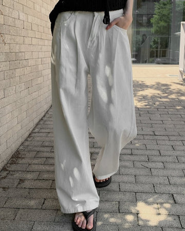 Baul Cotton Pintuck Wide Pants